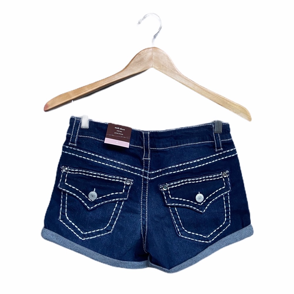 SOLD NWT Knox Rose Midi Dark Rinse Denim Short Sz6 - Picture 2 of 4